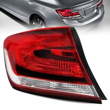 Imagem de Bincmay Conjunto de luz traseira externa adequado para Honda Civic 2013-2015 13 14 15 Civic Lâmpada traseira de freio traseiro substituição lado do motorista (serve apenas para 4 portas)