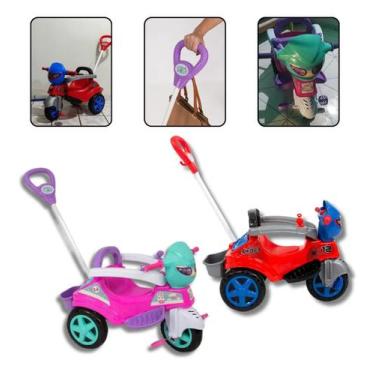 Imagem de Triciclo Carrinho Infantil Moto Passeio Bebê De Empurrar Menino Menina