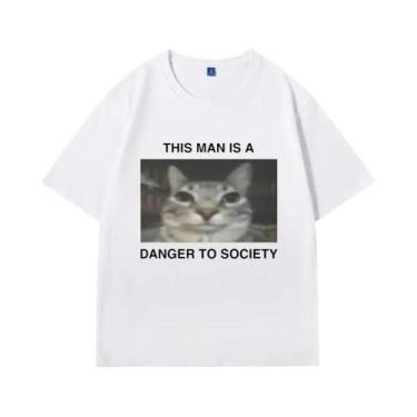 Imagem de Camiseta Engraçada De Gato Meme De Grandes Dimensões, Masculina, Femin