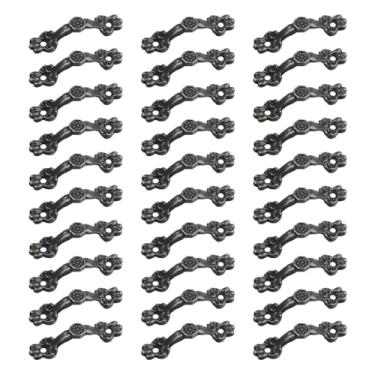 Imagem de Geesatis Puxador de 30 peças em bronze decorativo com alça antiga para caixa de joias com parafusos de montagem, antiferrugem, formato de arco, 3,8 cm x 1,4 cm