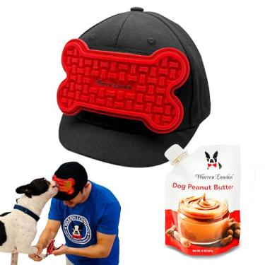Imagem de Warren London Combo de chapéu/lanche - Distract-A-Hat™ Ferramenta de Distração de Higiene + Manteiga de Amendoim de Amendoim Assada Totalmente Natural de 227 g, Enriquecimento Livre de Xilitol e