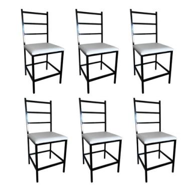 Imagem de Kit 6 Cadeiras Reforçada para Cozinha e Sala de Jantar Ana Assento Bra