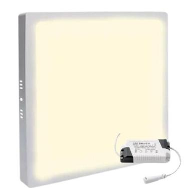 Imagem de Plafon Painel Led 25W 24W Sobrepor Quadrado Branco Quente - Al-Mare