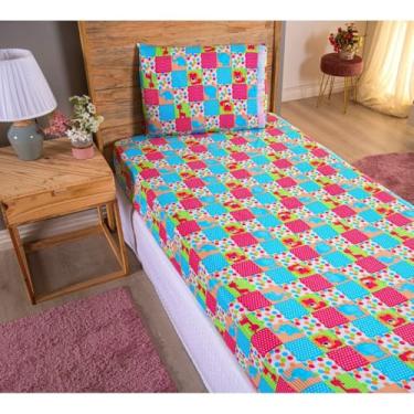 Imagem de Kit Jogo De Lençol Solteiro Com Elástico 2 Peças(Leãozinho)