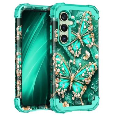 Imagem de Miqala Capa para Galaxy S24 5G, que brilha no escuro, três camadas, resistente, à prova de choque, proteção total de plástico rígido + capa protetora de silicone macio para Samsung Galaxy S24 de 6,2