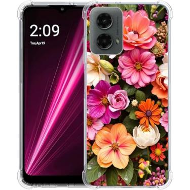 Imagem de Beaucov Capa para Moto G 5G 2024, lindas flores coloridas, proteção contra quedas, à prova de choque, capa protetora de corpo inteiro resistente a arranhões para Motorola Moto G 5G 2024