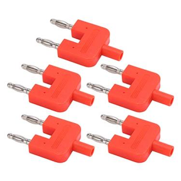 Imagem de Hyuduo Plugue de Banana Dupla de 4 Mm 5pcs Dica Dupla Banana Plug Double Row 1 Fêmea a 2 Macho Com Latão Banhado para Equipamentos Eletrônicos Inversores Industriais (Vermelho 70T)