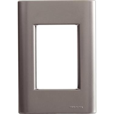 Imagem de Placa 3 Postos 4X2 Tramontina Giz Onix Metalizado Sem Suporte