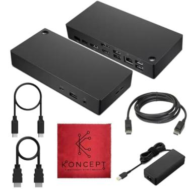 Imagem de Koncept Lenovo 40AY0090US Thinkpad Docking Station Dual Monitor Bundle - - Lenovo Docking Station USB C with 90, HDMI, DisplayPort & USB-C Cable - Thinkpad Dock