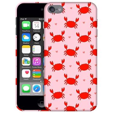 Imagem de SM CASES Capa para iPod Touch 7, capa para iPod Touch 6, capa para iPod Touch 5 - Design padrão de caranguejo impresso em 3D capa de plástico rígido para iPod Touch 7/6 / 5.