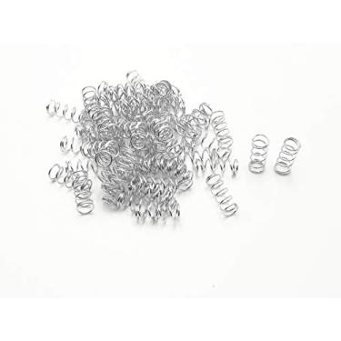 Imagem de XJS Mola de compressão de metal prateado (0,7 x 6,5 x 15 mm 50 peças)