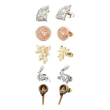Imagem de SalesOne Joias Game of Thrones – Brincos de coroa Rhaenyra Targaryen para mulheres | Merch, presentes e brincos Targaryen