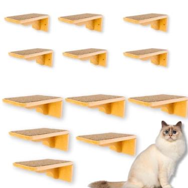 Imagem de Prateleira Gato 12pçs Playground Gatos Seguro Peças Montadas - BT WOOD