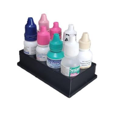 Imagem de Znet3D Organizador e armazenamento de frascos de colírio – suporte de 8 compartimentos (preto)