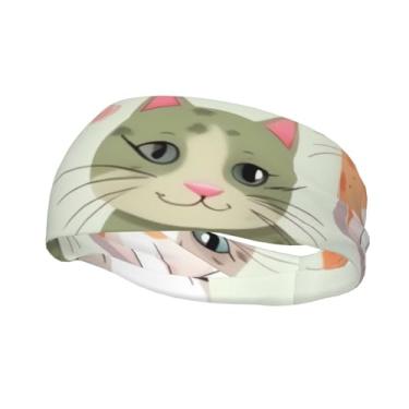 Imagem de Bandanas de corrida para homens e mulheres adoráveis faixas de suor esportivas com absorção de umidade, lenço de cabeça atlético, faixa de cabelo elástica para tênis, basquete, corrida