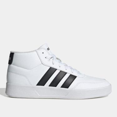 Imagem de Tênis Adidas Breaknet Mid Masculino, Branco, Preto, 37