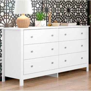 Imagem de Cômoda 6 Gavetas Branca em MDF 145x40x72 cm Ditália