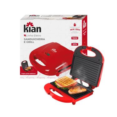 Imagem de Sanduicheira Grill KIAN 127V Antiaderente 750W