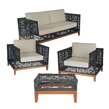 Imagem de Jogo Sofá Estrela Completo em Fibra Sintética e Alumínio Área Externa 