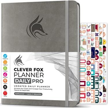 Imagem de Clever Fox Planner Daily Pro – 21,5 x 28 cm Tamanho A4 Planejador de vida diária e diário de gratidão para aumentar a produtividade, gerenciamento de tempo e atingir seus objetivos - sem data - dura 3