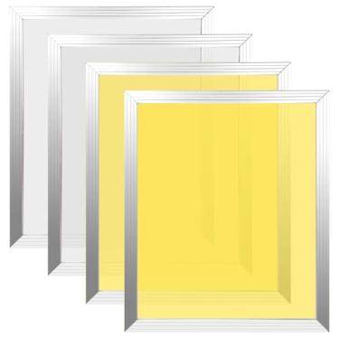 Imagem de Caydo Conjunto grande de 4 peças de tela de peneira seca, molduras de impressão de alumínio de 50 x 61 cm com malha 110, 160, 230, 305 (2 brancas 2 amarelas) para serigrafia