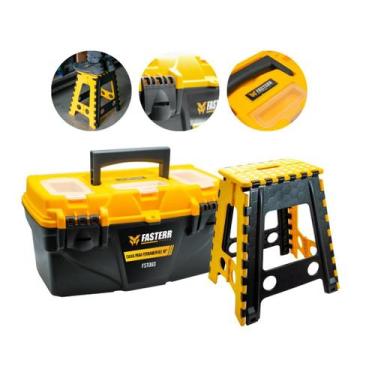 Imagem de Caixa Organizadora Para Ferramentas Com Banqueta Plástica Dobrável 45c