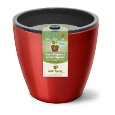 Imagem de Vaso Elegance Autoirrigável N3,5 Vermelho Nutriplan 1,8L