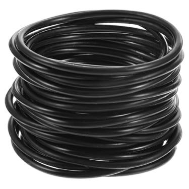 Imagem de 35 pulseiras pretas de geleia dos anos 80 pulseiras de silicone para amarrar o cabelo preto estilo anos 80 pulseira de silicone elástico elásticos elásticos elásticos acessórios de festa