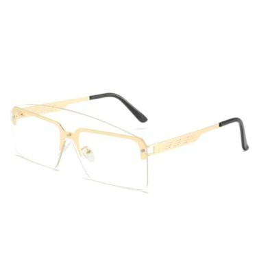 Imagem de Óculos de sol femininos com armação de metal conjugada, tendência da moda, sem aro, peça única de luxo (C7)