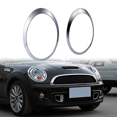 Imagem de Astra Depot Serve para OE 51137149905 + 51137149906 Anel de acabamento de farol cromado moldura de farol compatível com BMW MINI Cooper R55 R56 R57 R58 R59 2007-2015, 2 peças esquerda e direita