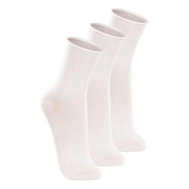 Imagem de Kit com 3 Pares de Meias sem Punho Casual Lupo 1275-011, Branco, 45-48