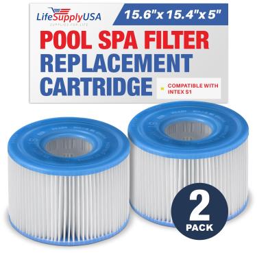 Imagem de LifeSypplyUSA Cartucho de filtro de spa de substituição para Intex S1 29011E serve para filtro de piscina PureSpa Hot Tub (pacote com 2)