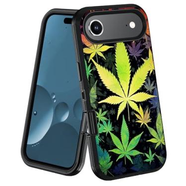 Imagem de stmedazm Capa protetora de celular para celular 15 Air (2025) de grau militar [3 camadas] à prova de poeira à prova de choque para celular 15 Air (2025) 6,6 polegadas, folha de maconha