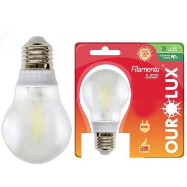 Imagem de Lâmpada S40 Filamento Led 4w E27 Fosca Branco Frio - OUROLUX, 110V/220