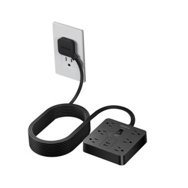 Imagem de Protetor de sobretensão Power Strip TESSAN 6 tomadas 3 USB (1 USB C)