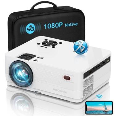 Imagem de Projetor Roconia 5G WiFi Bluetooth 1080p 12000lm Full HD