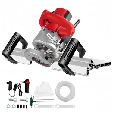 Imagem de KZU Ferramenta De Chanfradura Azulejos 45 Graus, Manual Corte Chanfro Elétrico Com Sistema Pulverização Automática E Placa Base Alumínio Para Mármore Cerâmico, Espessura Borda Ajustável