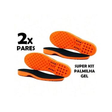 Imagem de Super Kit 2 Pares de Palmilha de Gel P.u Ortopédica Macia e Confortáve