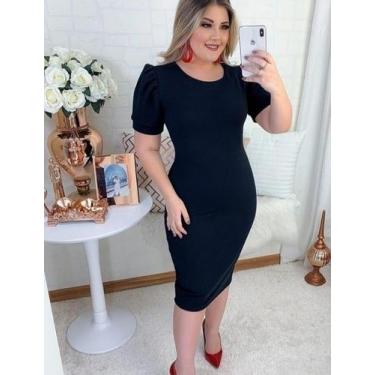 Imagem de Vestido Plus Size Manga Bufante Moda Evangélica Feminina - Miss Flower