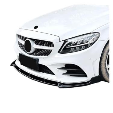 Imagem de Spoiler dianteiro para carro W205 C205 S205 C43, spoiler e divisor de para-choque compatível com Mercedes Benz C180 C200 C300 2019 2020 2021 AMG LCI Tuning(Matte Black)