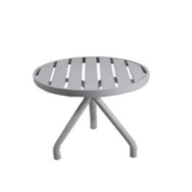 Imagem de Mesa Lateral Estrutura Aluminio Tampo Ripado - Aluminatto