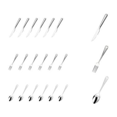 Imagem de Kit Faqueiro 18 Peças Aço Inox Bar / Casa /Restaurante - Em casa tem, 
