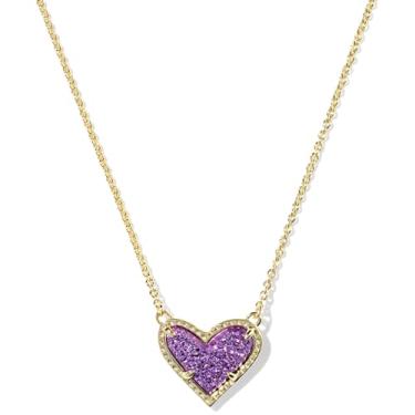 Imagem de Kendra Scott Colar feminino com pingente de comprimento ajustável Ari Heart, 15" Chain with 2" Extender, Banhado a ouro Latão, Sem Pedra Preciosa