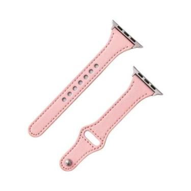 Imagem de Pulseira De Couro Slim Para Apple Watch Feminina Ultra 49mm 8 41mm 45m