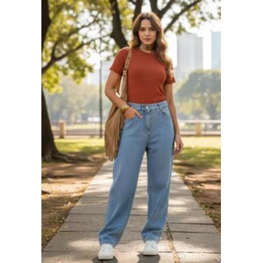 Imagem de Blusa Manga Curta de Ribana Canelada - TG Camiseteria, Terracota, GG