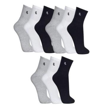 Imagem de Meias Masculina Lupo Cano Medio Sport Kit Com 9 Pares, 37-40, Misto