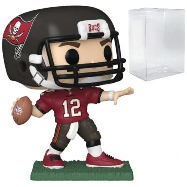 Imagem de POP Futebol: Buccaneers - Tom Brady (uniforme doméstico) boneco de vinil Funko (incluído com caixa protetora compatível), multicolorido, 9,5 cm