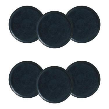 Imagem de Conjunto de Pratos Rasos Porto Brasil Bio Night Blue 29cm - 6 Peças