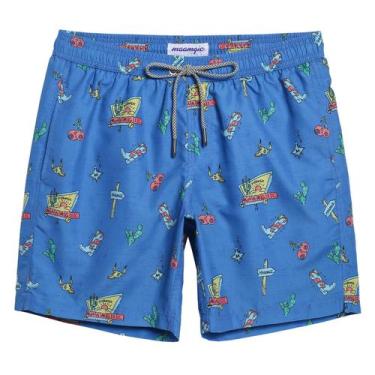 Imagem de Calções de banho magic Quick Dry Swim Shorts para homens Blue Cowboy -