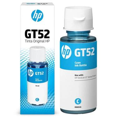 Imagem de Tinta Impressora Refil Original Hp Gt52 Azul Ciano 70ml